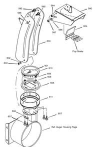 Discharge Chute Diagram and Parts List for 627804X89C 2001 Briggs and Stratton Snow Blower
